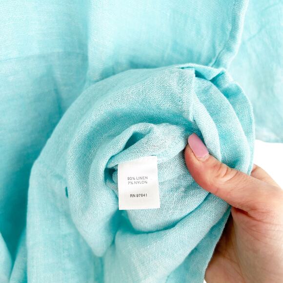 J. Jill Pure Jill Linen Light Blue 3/4 Sleeve Shirt Sz XS - Picture 3 of 5